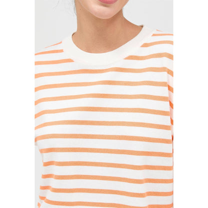 Round Neck Striped Crop Top
