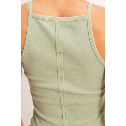 Square Neck Acid Wash Tank Top