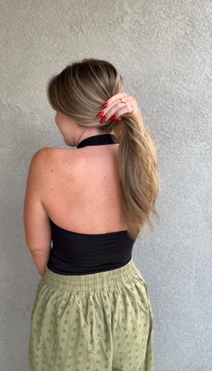 Halter Tank W/ Gold Shell Detail