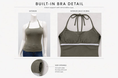 Halter Tied Bra Padded Tank