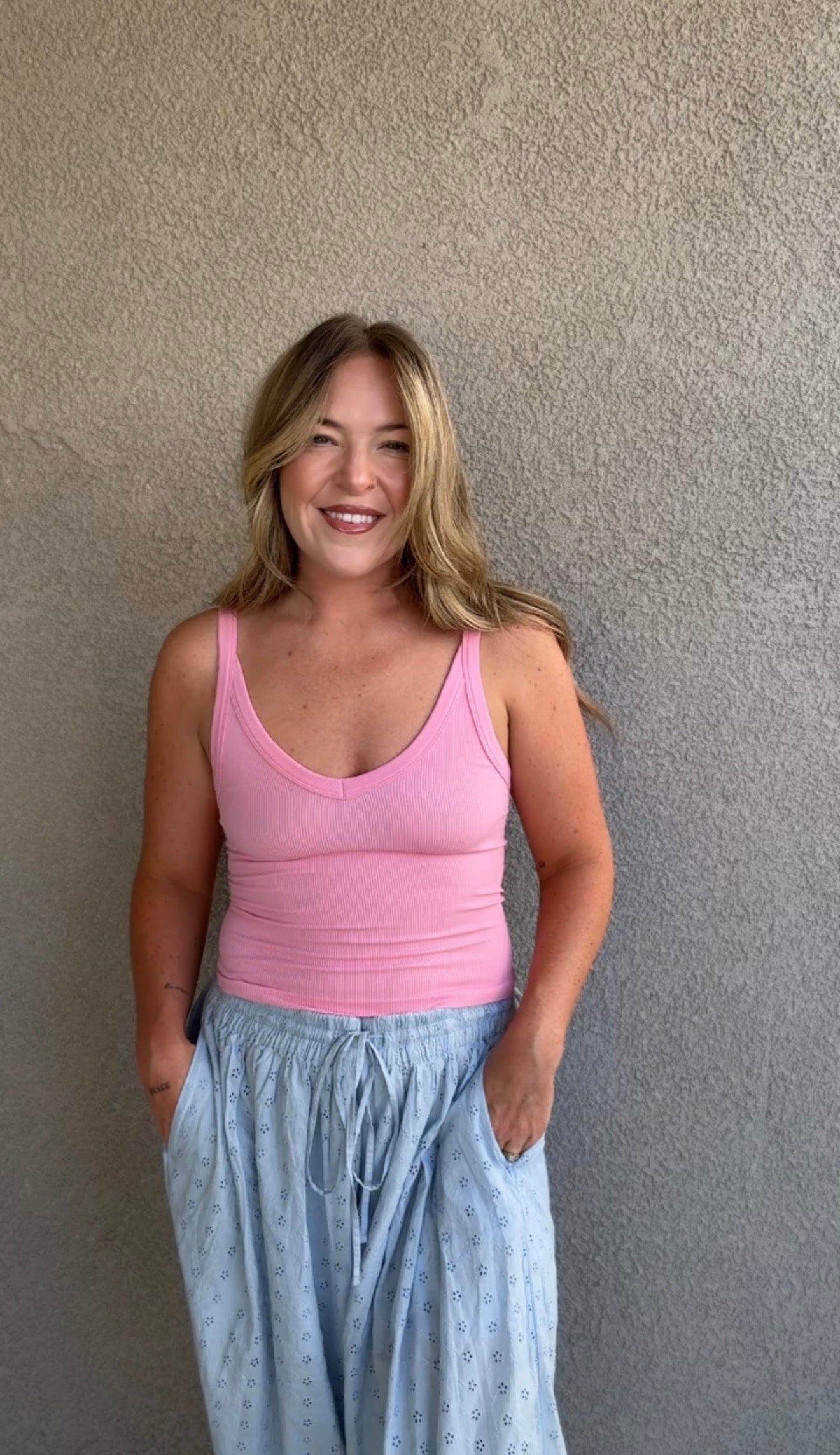 Ribbed V-Neck Tank Top