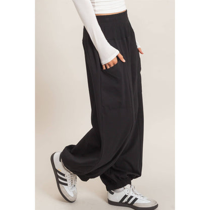 Elastic Waistband Jogger Barrel Pants