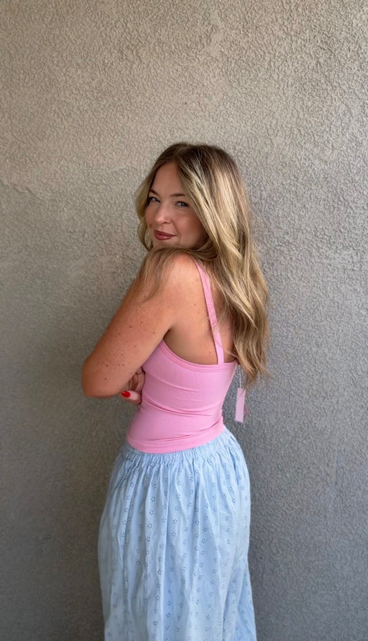 Ribbed V-Neck Tank Top