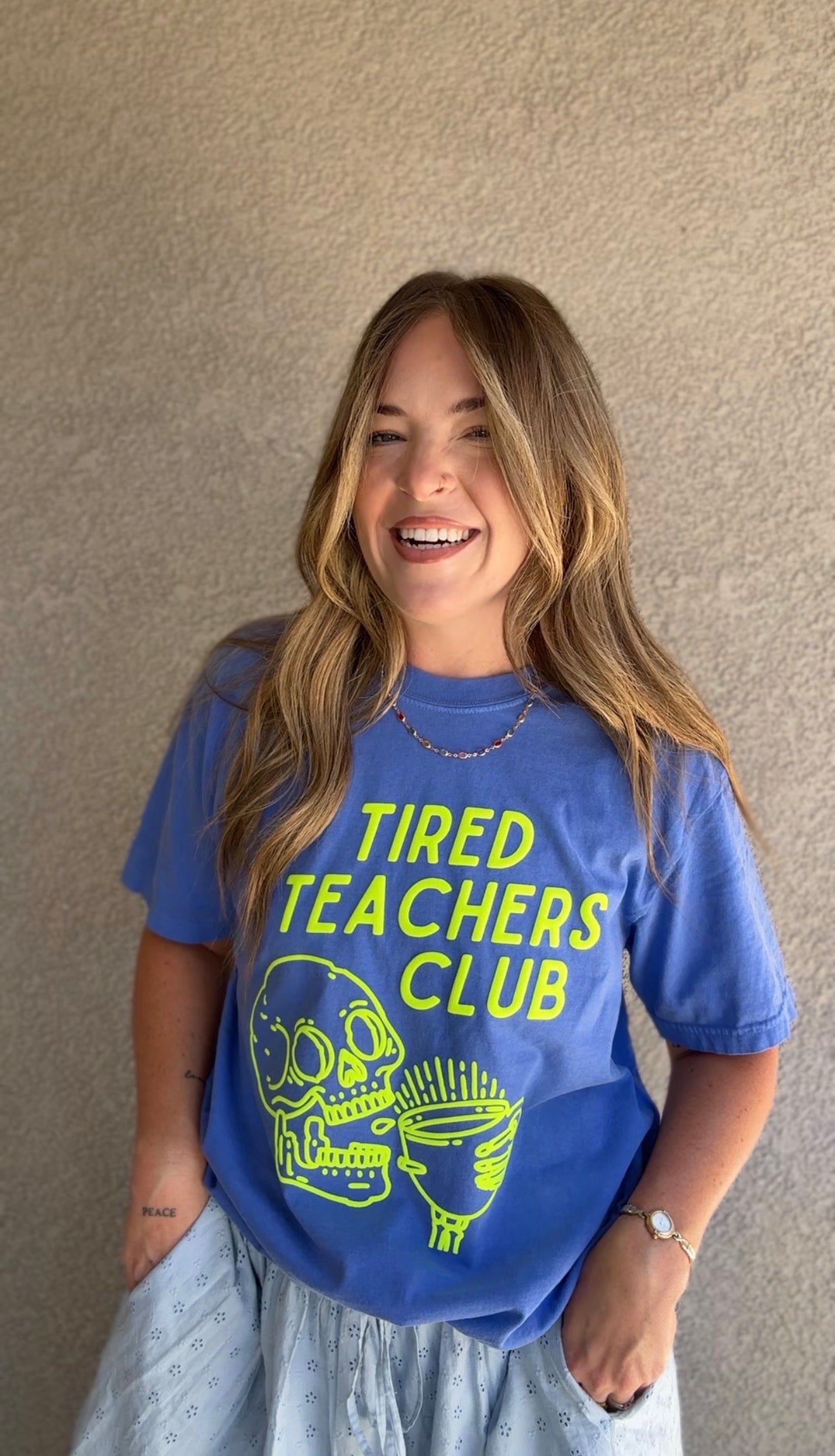 Tired Teacher Club Skull
