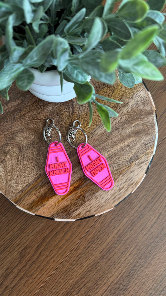 I Might Knock/Open Key Chain