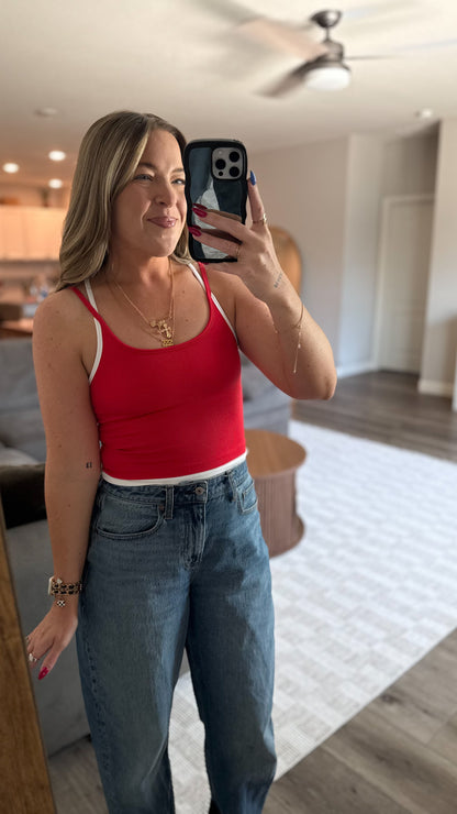 Red Contrast Halter