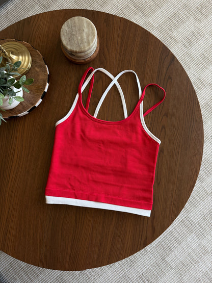 Red Contrast Halter