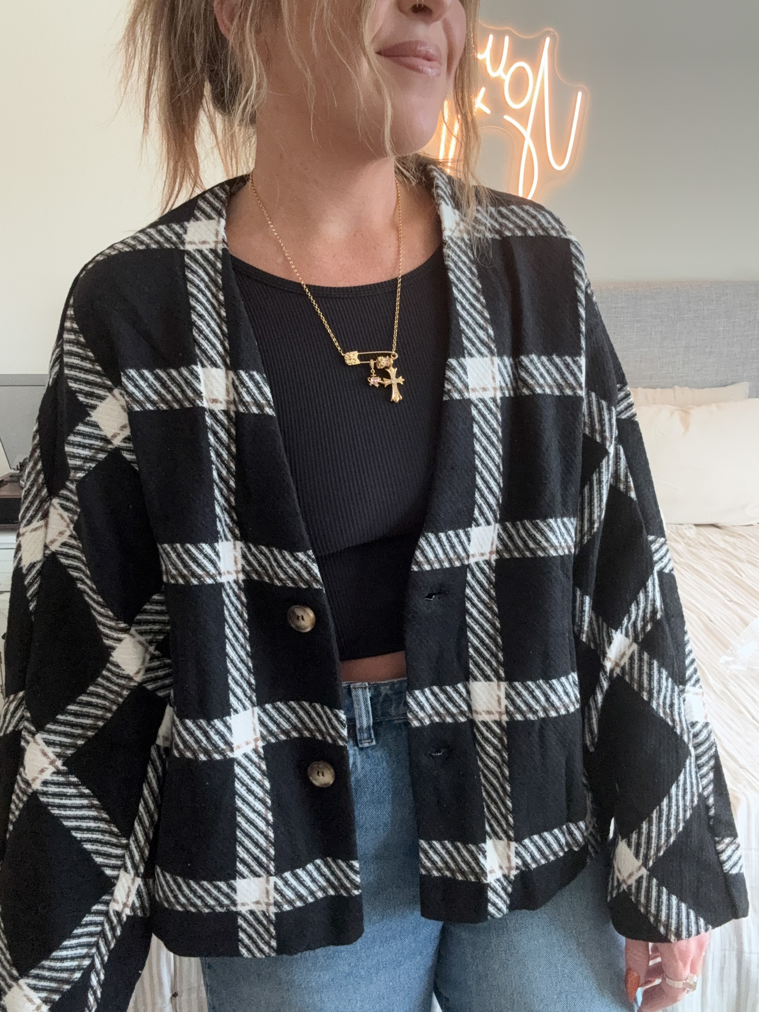 Plaid Oversized Jacket