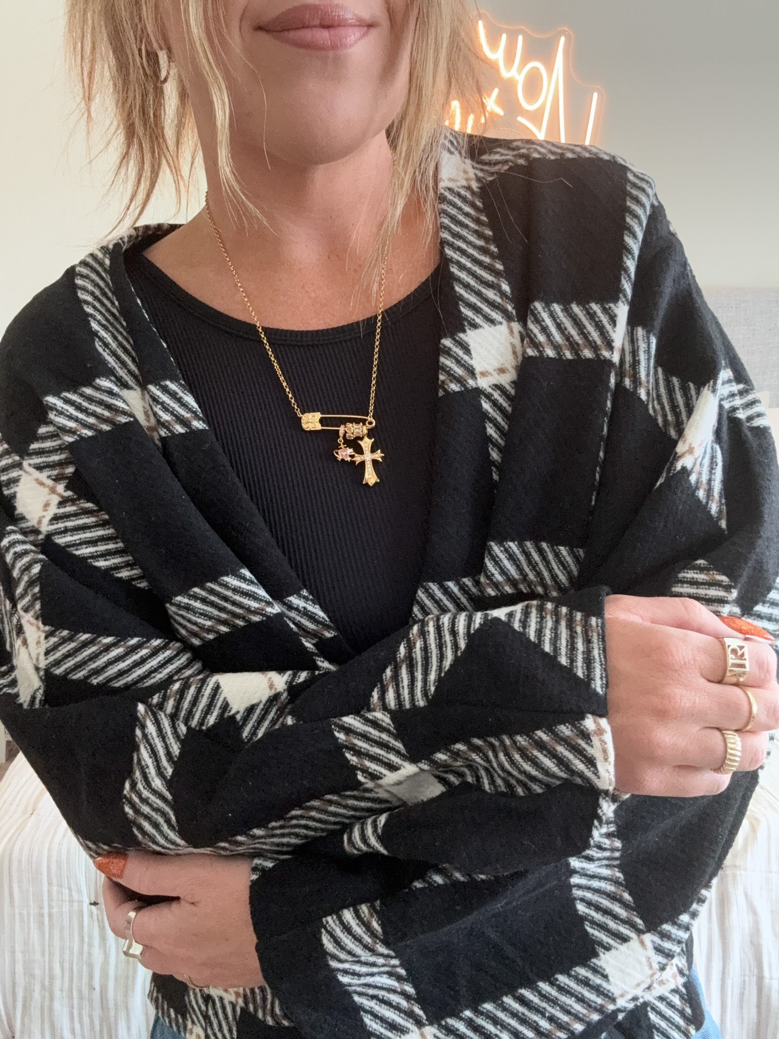 Plaid Oversized Jacket - Image 3