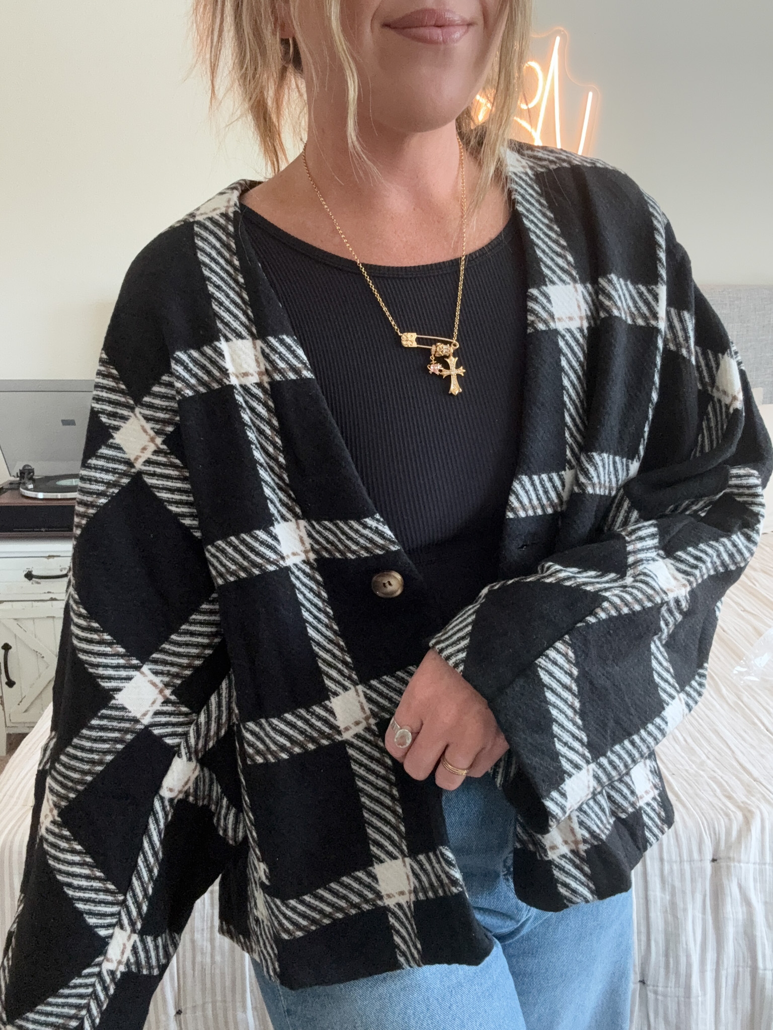 Plaid Oversized Jacket - Image 4