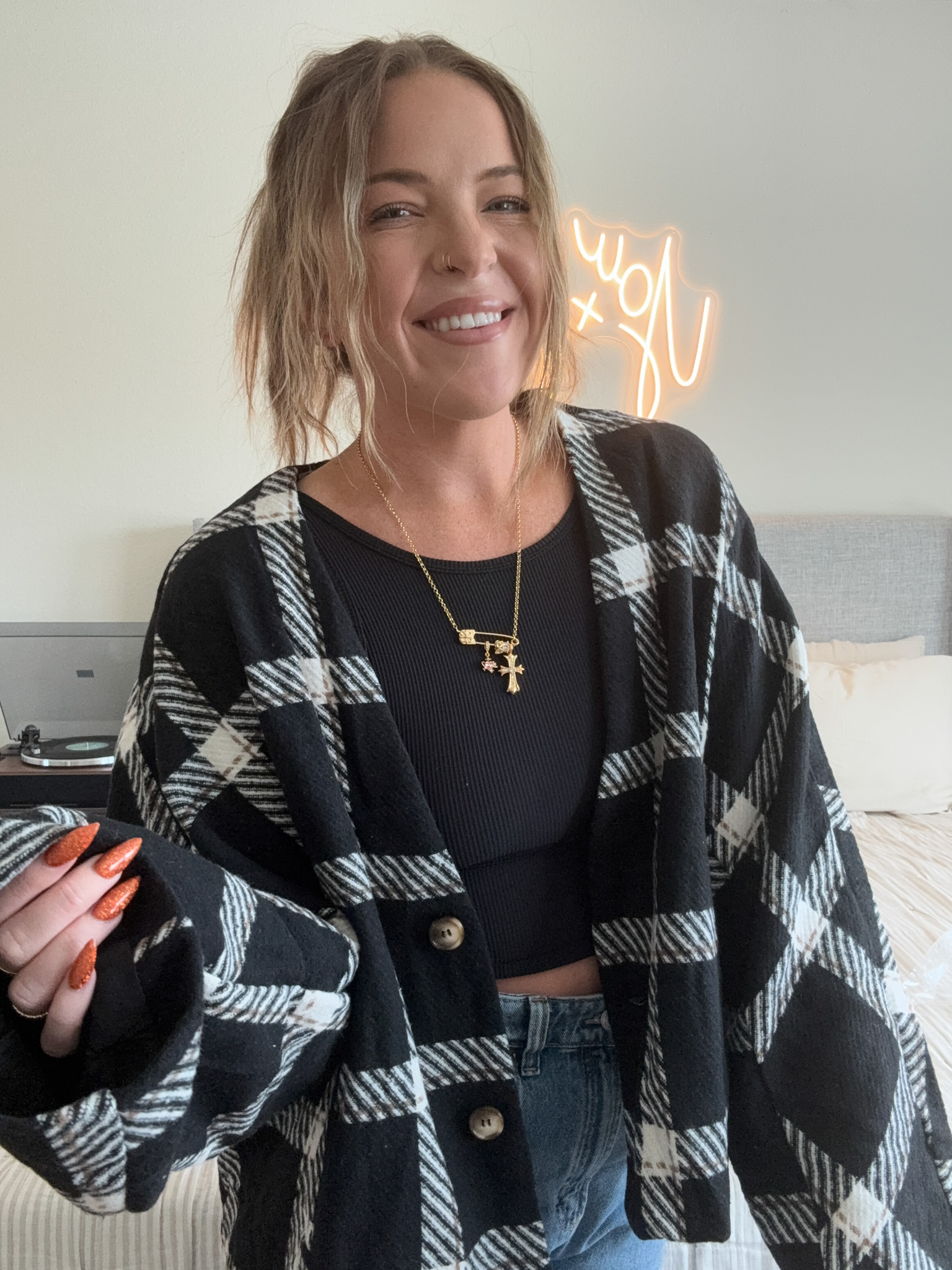 Plaid Oversized Jacket - Image 7