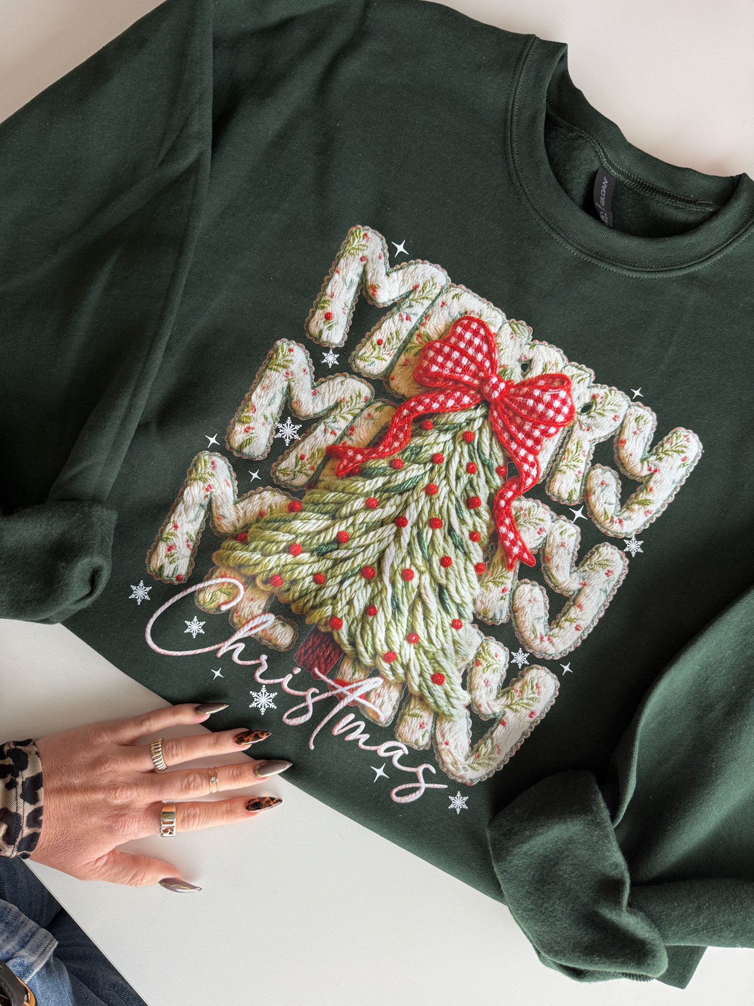 Faux Yarn Merry Merry Merry