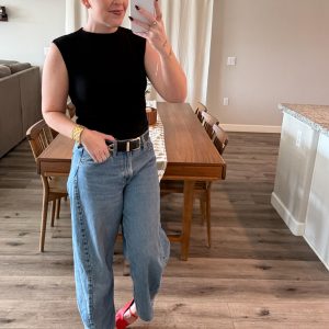 Sleeveless Crew Neck Rouched Top